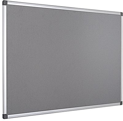 Bi-Office Maya - Tablero de anúncios con marco de aluminio, 120 x 90 cm, fieltro gris