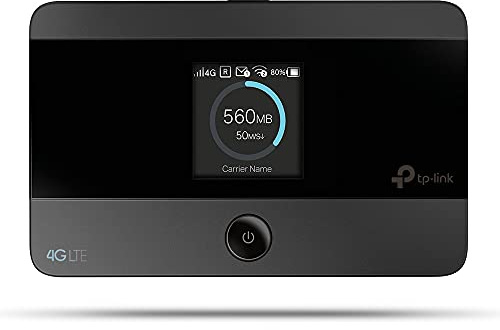 TP-Link Routeur Mobile 4G LTE-Advanced Bi-Bande: Débit 4G de 150 Mbps, Débit Wi-Fi de 300 Mbps en 2.4 GHz et 5 GHz, Batterie Rechargeable Longue Durée 2550 mAh, Antenne Interne, 1 Port Micro USB, 1 Emplacement Carte SIM (M7350)