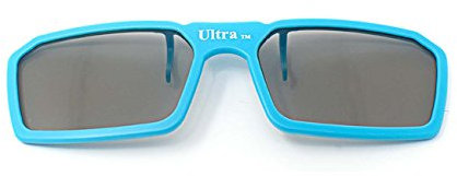 Ultra 3 Blue 3D Clip On Glasses Passive 3D Glasses Men Women Compatible with RealD Cinemas 3D Glasses for TV Movie Glasses For Prescription Glass Wearers Circular Polorised Cinema Glasses