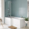 1600 mm Left Hand L Shaped Bath Shower Screen Rail Front Panel Bathroom