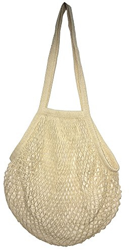 Wiederverwendbare Einkaufstasche von Metyou, aus Netzstoff, Organizer, Einkaufen, Tasche für Obst, Aufbewahrung, Shopper weiß