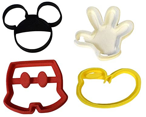 MICKEY MOUSE CARTOON CHARACTER SET OF 4 COOKIE CUTTER BAKING TOOL 3D PRINTED USA PR506