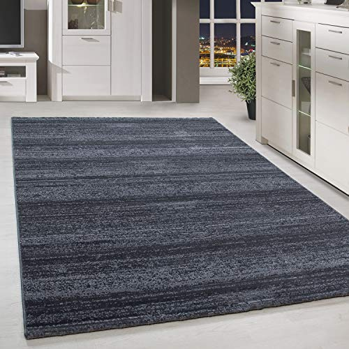 HomebyHome Teppich 80x150 cm Grau Kurzflor Einfarbig Moderner Läufer für Wohnzimmer Schlafzimmer Flur Küche Esszimmer Kinderzimmer Pflegeleicht Weich