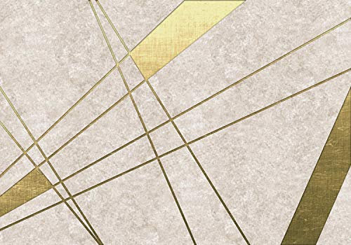 wandmotiv24 Fototapete Abstrakt Gold Linien, XXL 400 x 280 cm - 8 Teile, Wanddeko, Wandbild, Wandtapete, Modern, Textur, Flächen M1134