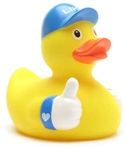 Duckshop I Like - Paperella da bagno con scritta in lingua tedesca, lunghezza: 8,5 cm