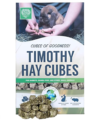 Small Pet Select - Straight Timothy Hay Cubes - 100% All Natural Timothy Hay, Not Blended - Delivered Fresh, Guarantee, 5lb (2.27kg) | 100% Natural Timothy, Not Blended, Delivered Fresh, Compressed Forage, For Chinchillas, Bunnies & Small Pets