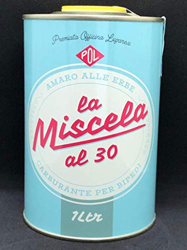 Premiata Officina Lugaresi La Miscela al 30 – Amaro alle Erbe 30% vol - Blend Artigianale di 14 Botaniche - Latta 1 L - Carburante per Bipedi