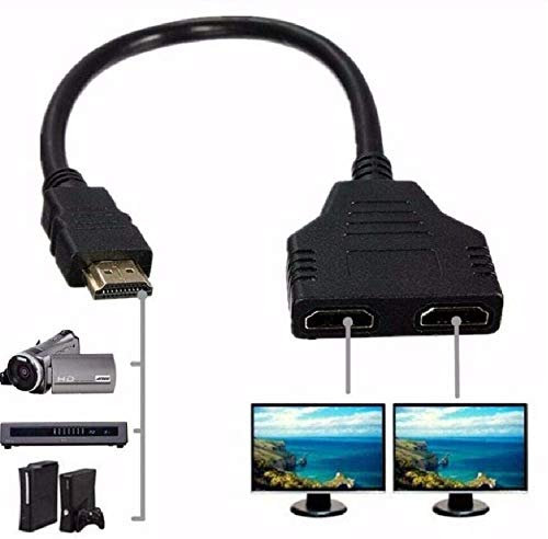 Fpjlokf Cavo HDMI Splitter 1080P HDMI maschio a doppio HDMI femmina 1 a 2 vie HDMI Splitter cavo adattatore per HDTV