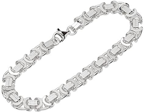NKlaus Armband 925 Sterling Silber 22,5cm Etruskerkette diamantiert Herren Armkette Neu 12771