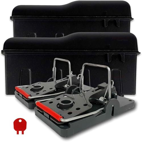 Roshield Trappola per Topi Roshield - Contenitore Sicuro Facile da Posizionare in Casa, Capannone o Garage per Controllo e Trattamento dei Ratti (Qualità Professionale, Pacco da 2)