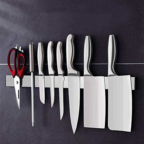 Magnetic Knives Holder Magnetic Knives Strip Rack: 40CM (16 inch) Stainless Steel Storage Knives Holder for Wall Secure - Magnetic Knife Bar for Easy Storage Kitchen Utensil Tool Holding Supplies