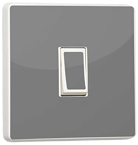 Stika.co - Juego de 2 adhesivos de vinilo para interruptor de luz plateado simple o doble, diseño de pared