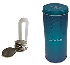 James Premium Aufbewahrungsdose, für Kaffeepads, Kaffeedose aus Metall, Höhe ca: 178 mm, Durchmesser: ca. 78 mm