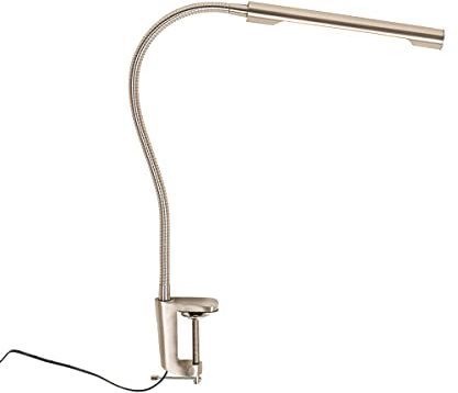 Qazqa led Modern, Minimalistisch Klemmleuchte - Lionard - Silber Farbe, inkl. 6.5W integrierter LED, 2700K, warmweiß, dimmbar, 45.5cm, Ideal als Flur, Wohnzimmerlampe, Küche lampe