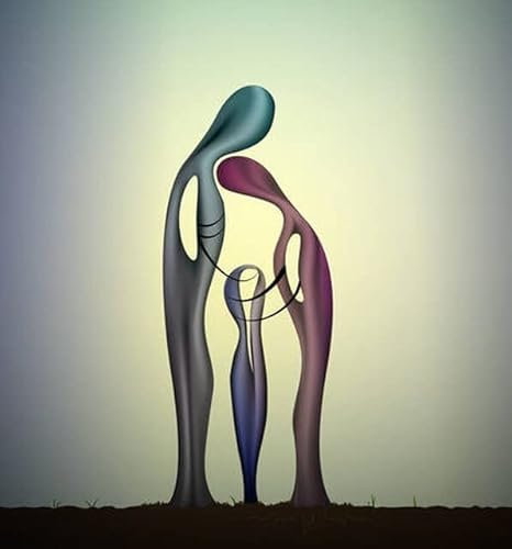 adrium Acryl-Bild 90 x 100 cm: Einheit der abstrakten Skulptur der Familie. (89285916)