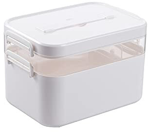 luckxuan Erste Hilfe Set/Verbandskasten Familie Erste Hilfe Medizinische Kit Container Mehrzweckkunststoff Aufbewahrungsbox Tragbare Medizin Organizer Familienmedizin Box (Size : L 28.5x19.5x18.5cm)