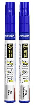 2 Stück Auto Lackstift,Auto Reparatur Lack Auto Pinsel, Auto Kratzer Reparatur Stift Lackstift Auto Lack Reparatur für Auto Kratzer Reparatur Autokratzer Reparaturmittel Lackstift,Silber
