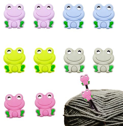 10 Stück Bunte Frosch Stricknadel Stopper Stricknadeln Punkt Protektoren Silikon Nadel Spitze Protektoren Strickzubehör und Zubehör Strickwerkzeuge