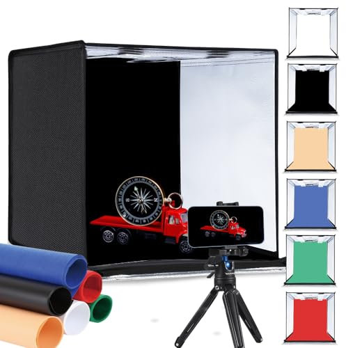 Scatola luminosa per fotografia, PULUZ 40,6 cm, portatile, per studio fotografico con 6 sfondi colorati, scatola fotografica professionale per grandi prodotti fotografici