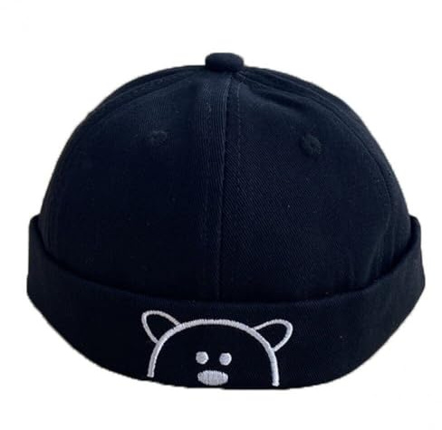 Junge Docker-Kappe Cartoon Bär Randlose Hut Kinder Atmungsaktive Baumwollmütze Mütze Massive Frühling Vermieter Sailor Cap