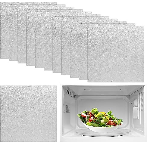 TOPBELIEF 8 placas de mica para horno microondas, 130 x 130 mm, repuesto de cubierta de guía de ondas de mica, placa guía universal de onda de mica, piezas de horno de microondas con aislamiento