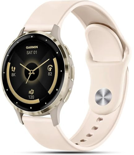 VELULYX Silikonarmband kompatibel mit Garmin Vivoactive 4S/Venu 2S/Venu 3S/Vivomove 3S, 18mm Sportarmband für Fossil Ladies Gen 6/5E/4/Withings Steel HR 36mm