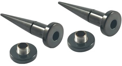 Calefee 2mm-10mm Ohr Expander, Edelstahl Flesh Plug Schwarzer Taper und Tunnel 2-In-1 mit Schraubgewinde Tunnel Stretching Damen Piercing-Schmuck 2 Set