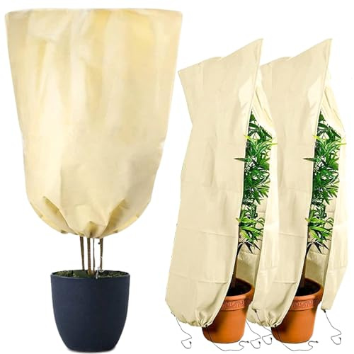 winterschutz für kübelpflanzen pflanzen winterschutz 3Stück Winterschutz für Pflanzen,winter pflanzenschutz 100x80cm,pflanzenschutz winter mit Reißverschluss,für Reißfest,Atmungsaktiv,Wiederverwendbar