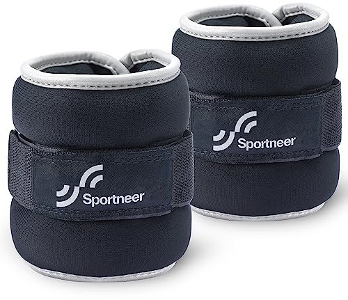 Sportneer Set di pesi per caviglia, per uomini, donne, bambini, 2 x 0,5 kg, 2 x 1 kg, 2 x 1,5 kg, 2 x 2 kg, pesi per polso, mano, gambe, per danza, corsa, camminata, fitness