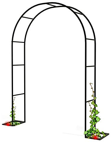 Arche de jardin en fer forgé pour rose, clématite et plantes grimpantes Noir 240 cm