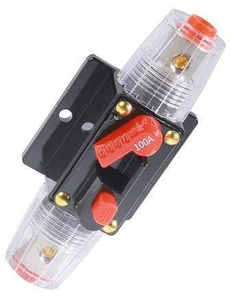 Flaconi Fusibles Coche,Interruptor Automático,Disyuntor de Audio del Coche,Portafusibles para Circuito de Automóvil,Adecuado Restablecer los Interruptores Estéreo de Protección de Automóviles (100A)
