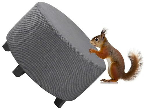 RTSFKFS Runde Ottomane Schonbezug Hockerbezug, Hocker Hussen für Fußhocker, Stretch Bezug Ottomane Abdeckung Überzug Hocker Protector, Hohe Spandex Schutzhülle Waschbar(Gray,80cm)