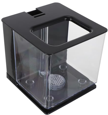 BESPORTBLE Transparent Acrylic Fish Tank Mini Fish Rearing Container for Home Decor Easy to Clean for Goldfish and Aquatic Plants for Weddings and Centerpieces