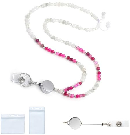 MORSUNBELA Rosa Schlüsselband zum Umhängen Kartenhülle mit Band Lanyard Badge Holder Ausweishülle Kartenhalter Ausweishalter Lang Schlüsselanhänger