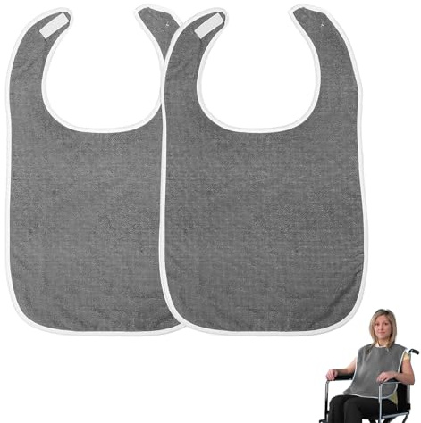 XIHXWL 2 Pack Adult Bibs for Men, Waterproof and Washable Bib for Eating