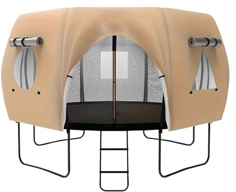 14ft Trampoline Shade Cover, Foldable UV Protection Trampoline Tent, Easy to Install Waterproof Protective Cover for Outdoor Garden Yard Patio