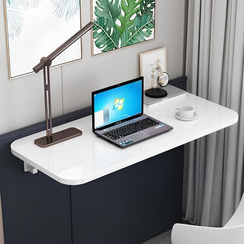 Tavolo Pieghevole A Parete Salvaspazio, Tavolo Da Cucina Banco Da Lavoro Pieghevole Scrivania Mensola Da Muro, Scrivania Richiudibile Per Sala Da Pranzo Studio(White,60 * 40cm)