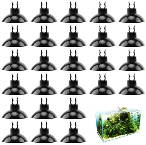 30 Stück Aquarium Saugnapf Clips,Aquarium Saugnapf Halter,Co2 Schlauch Heizer Saugnäpfe für Futterrohrset,Schwarz Saugnapfhalter Set Schlauchhalterung,Aquarien Luftschlauch für Airline Schlauchhalte