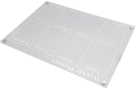 FTVOGUE Calendario Acrílico de Borrado en Seco, Planificador Transparente Reutilizable con 3 Marcadores, Espacioso de 15,7 X 11,8 Pulgadas para Organización del Hogar y la Oficina