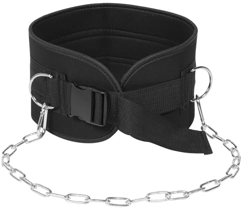 CIYODO Cintura per Sollevamento Pesi con Catena in Acciaio Rinforzata per Esercizi di Forza Cintura di Resistenza Muscolare Sagomata per Bodybuilding e Fitness Attrezzatura per