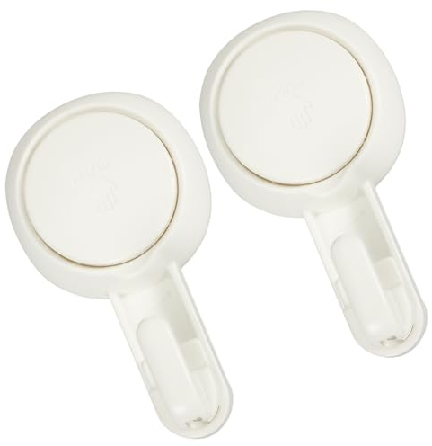WOONEKY 2 Ganci a Ventosa per Bagno in Pvc Resistenti per Superfici Lisce, Ganci di Aspirazione senza Foratura Riutilizzabili per Asciugamani e Accessori