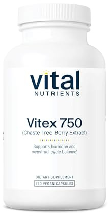 Vital Nutrients Vitex 750-750mg Chaste Tree Berry Extract - Support for Hormone, Fertility, and Menstrual Cycle Balance* - Gluten, Dairy, Soy Free - Non-GMO - 120 Capsules