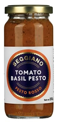 Seggiano Tomato Pesto 200g - Vegan, GMO Free, Gluten Free, Wheat Free, Raw, Vegetarian And Suitable for Coeliacs - Product of Sicily And Great on Pasta
