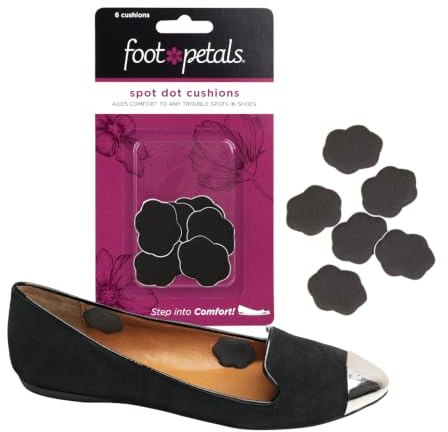 FOOT PETALS Protection Contre l'abrasion, Talons pour Femme, Escarpins, Plats, Solution de Point de Pression pour soulager Les Ampoules Coussin à Pois, Noir, Medium