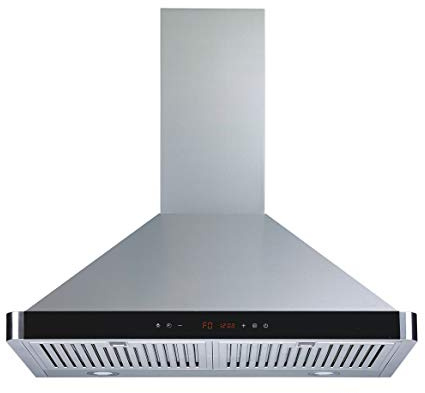 Winflo 30 In. 600 CFM Convertible Stainless Steel Wall Mount Range Hood with Stainless Steel Baffle Filters and Touch Sensor Control