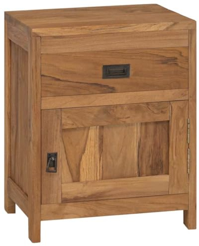 vidaXL Teck Massif Table de Chevet Armoire Latérale Table d'Appoint Table Nuit