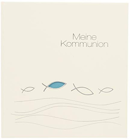goldbuch Erinnerungsalbum für die Kommunion, Ichthys, 23x25 cm, 44 illustrierte Seiten, Naturpapier, Beige, 11 116