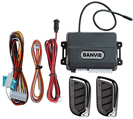 BANVIE Car Keyless Entry System, Car Central Power Door Lock Kit with 4 Button Remote Control Transmitter, Electrical Anti-Theft installations for Vehicles