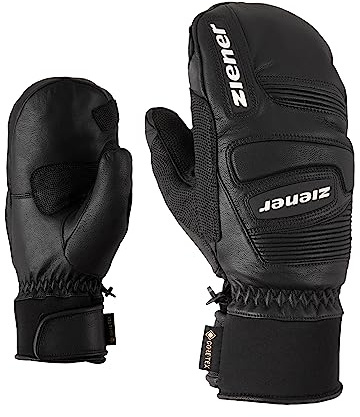 Ziener Erwachsene Ski-fäustling/Wintersport, Wasserdicht, Atmungsaktiv, Gore-tex, Primaloft, Leder, Rennlauf GUARDI GTX + Gore Plus warm PR Mitten, Black, 9, 801062