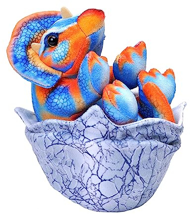 Wild Republic Dinosaur IV Baby Egg Triceratops, Dinosaurier, Mädchen und Jungs Geschenk, Schmusetier für Babys, Nachhaltiges Kuscheltier mit Einer Füllung aus recycelten Wasserflaschen, 20 cm